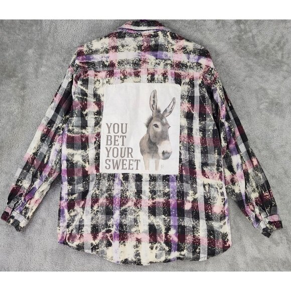 Sahara Club Shirt Womens Medium Multicolor Button Down Flannel You Bet Your Swee